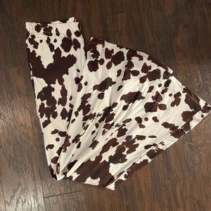 Cow print flare yoga pants